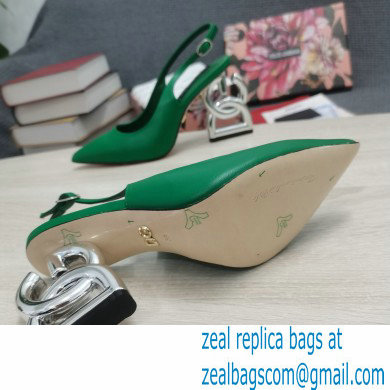 Dolce  &  Gabbana Heel 10.5cm Slingbacks Green with DG Heel 2022